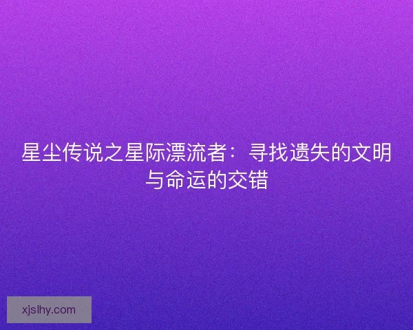 星尘传说之星际漂流者：寻找遗失的文明与命运的交错