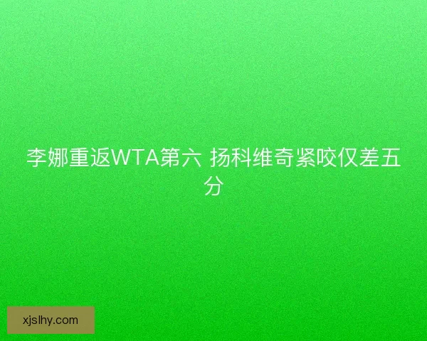 李娜重返WTA第六 扬科维奇紧咬仅差五分